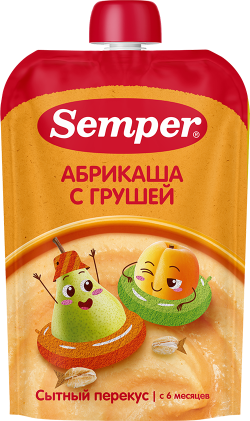 Пюре Грушево-Абрикосовое с кашей, 120 г