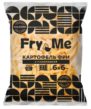 Картофель фри с панировкой 6x6 мм (S02) Fry Me Premium, 2,5 кг