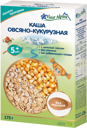 Каша Fleur Alpine (Флер Альпин) безмолочная Овсяно-кукурузная, 175 г