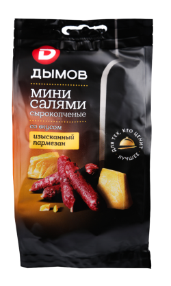 Колбаски Мини-салями со вкусом Изысканного пармезана сырокопченые, 50 г 