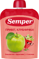 Пюре Semper (Сэмпер) Яблоко и клубника, 90 г