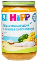 Пюре HiPP (Хипп) Лапша с морской рыбой и овощами в сливочном соусе, 190 г