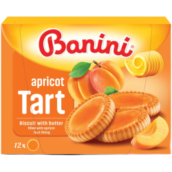 Печенье Tart Apricot с абрикосовой начинкой BANINI, 210 г