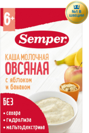 Каша молочная овсяная с яблоком и бананом с 6 мес, 180 г