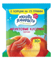 Фруктовые кусочки из яблок и персиков с 12 мес, 30 г