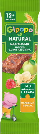 Баточик злаково-фруктовый Яблоко, Банан, Клубника, 20 г