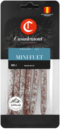 Колбаски Фуэт мини сыровяленые полусухие, 90 г