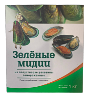 Мидии зелёные на полустворке раковины 30/45, 1кг