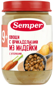 Пюре Овощи с фрикадельками индейка, 190 г