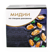 Мидии на створке раковины 30/40 IQF, 1 кг
