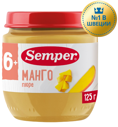 Пюре фруктовое Манго без сахара с 6 месяцев, 125 г