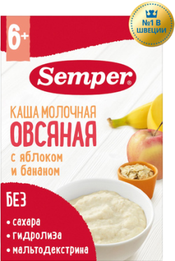 Каша молочная овсяная с яблоком и бананом с 6 мес, 180 г