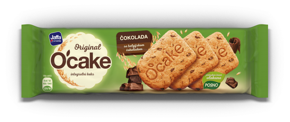 Цельнозерновое печенье О´Cake с кусочками шоколада, 115 г