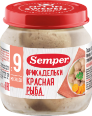 Пюре Semper (Сэмпер) Фрикадельки Красная рыба,100 г