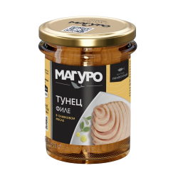 Филе тунца полосатого в оливковом масле, 200 г