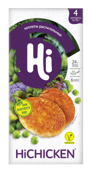 Растительные Котлеты cо вкусом курицы в панировке HiChicken замороженные, 280 г 
