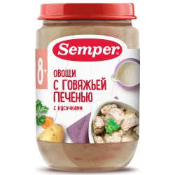 Пюре Овощи с говяжьей  печенью с 8 мес, 190 г