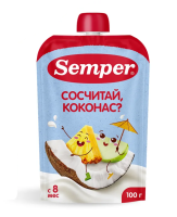 Пюре Сэмпер Яблоко Банан Ананас Кокос, 100 гр