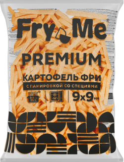 Картофель фри c панировкой со специями 9х9 мм (FMB9) Fry Me Premium, 2,5 кг