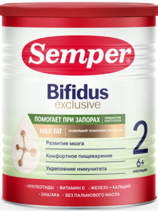 Смесь сухая Semper Bifidus Exclusive (Сэмпер Бифидус Эксклюзив) 2, 400г