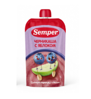 Пюре  Яблочно-черничное с кашей, 120 г