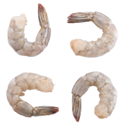 Креветки очищенные с хвостом без вены индивидуальная заморозка 31/40, 1кг