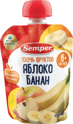 Пюре Semper (Сэмпер) Яблоко и банан, 80 г
