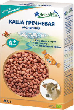 Каша ORGANIC гречневая молочная, 200г