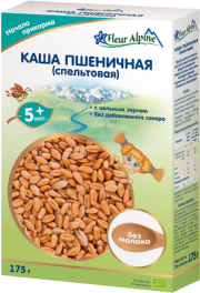 Каша ORGANIC безмолочная пшеничная (спельтовая),175г