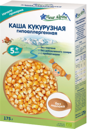 Каша ORGANIC безмолочная кукурузная с пребиотиками,175г