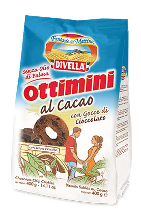 Печенье с кусочками шоколада Ottimini al cacao, 400 г