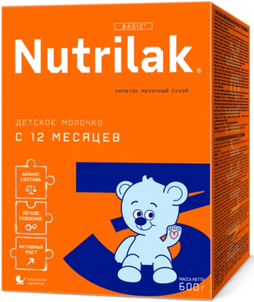 Напиток молочный сухой Nutrilak Basic (Нутрилак Базик) 3 Детское молочко, 600 г