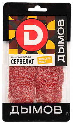 Колбаса с/к Сервелат Дымов, нарезка 90 гр