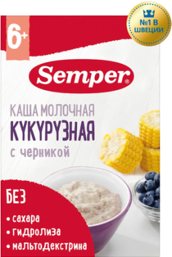 Каша молочная кукурузная с черникой с 6 мес, 180 г