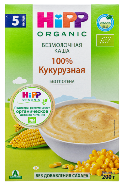 Каша HiPP (Хипп) безмолочная Кукурузная, 200 г