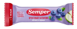 Фруктовый батончик Semper (Сэмпер) Яблоко и Черника, 15 г