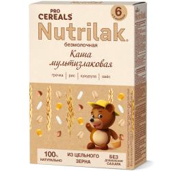 Каша Нутрилак Premium Мультизлаковая PROCEREALS безмолочная  цельнозерновая, 200г