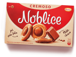 Печенье с начинкой из молочного шоколада Noblice, 190 г