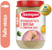 Пюре Итальянская паста с форелью в сливочном соусе с 9 мес, 190 г