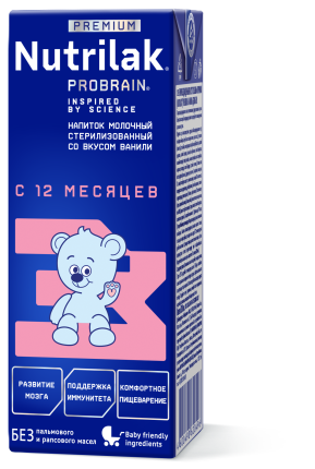 Напиток молочный Nutrilak Premium 3 со вкусом ванили, 0,2 л