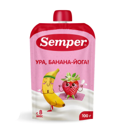 Пюре Банан Клубника с Йогуртом, 100 г