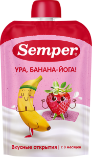 Пюре Банан, Клубника с йогуртом, 100 г