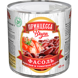 Фасоль красная в томатном соусе 400 г,  ж/б