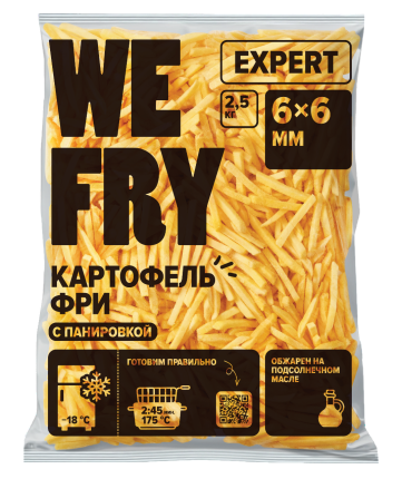 Картофель фри с панировкой 6х6 мм (FMS6) Expert We Fry, 2,5 кг