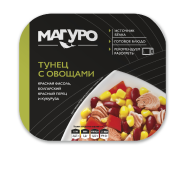 Филе-кусочки тунца полосатого с овощами, 230 г