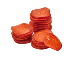 Колбаса пепперони для пиццы сырокопченая полусухая замороженная нарезка, 0,5 кг 