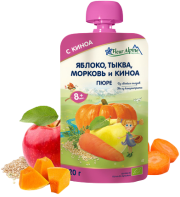 Пюре FLEUR ALPINE  яблоко, тыква, морковь и киноя 120г (пауч)
