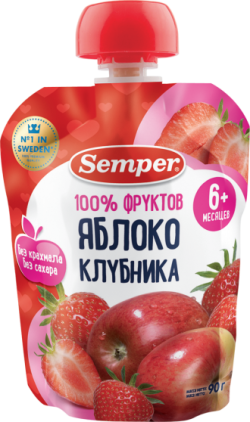 Пюре Яблоко и клубника, 90 г