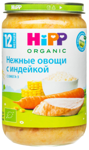 Пюре HiPP (Хипп) Нежные овощи с индейкой, 190 г