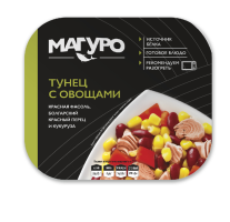 Филе-кусочки тунца полосатого с овощами, 230 г